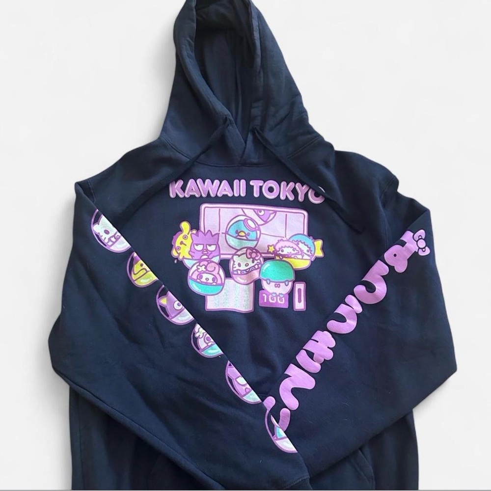 Kawaii Sanrio  Tokyo Graphic Hoodie in navy blue & Pastel Purple